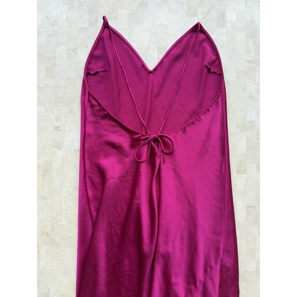 Victoria's Secret Fuchsia Raspberry Satin Slip Dress Lingerie A-line Y2K Sz L - Picture 4 of 7